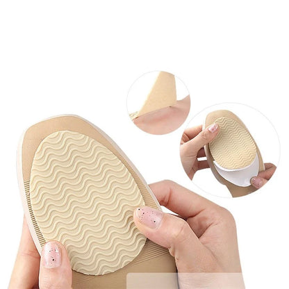 Wave Design Self-Adhesive High Heel Sole Protector Sticker Noise Reduction Silicone Forefoot Pad