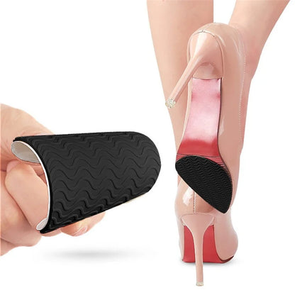 Wave Design Self-Adhesive High Heel Sole Protector Sticker Noise Reduction Silicone Forefoot Pad