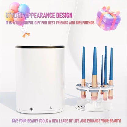 Electric Makeup Brush Cleaner with Ozone Cleaning Splash-Proof Cover Cosmetic Brush Cleaning Machine