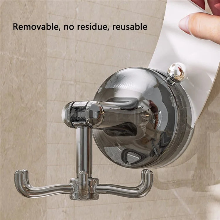 Multi-Function Suction Cup Wall-Mounted Rotating Hanger Utensil Holder with 6 Hooks