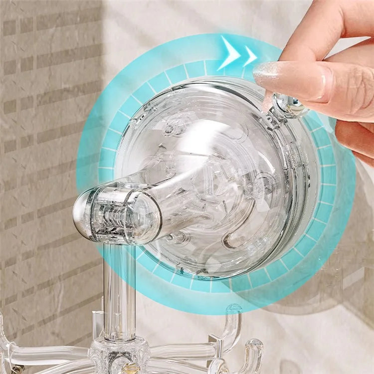 Multi-Function Suction Cup Wall-Mounted Rotating Hanger Utensil Holder with 6 Hooks