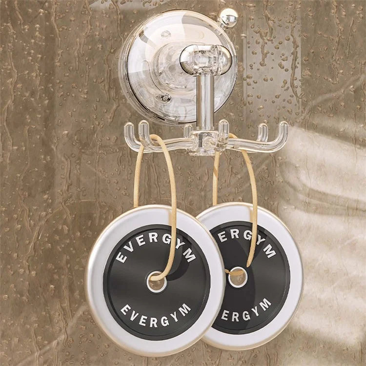 Multi-Function Suction Cup Wall-Mounted Rotating Hanger Utensil Holder with 6 Hooks