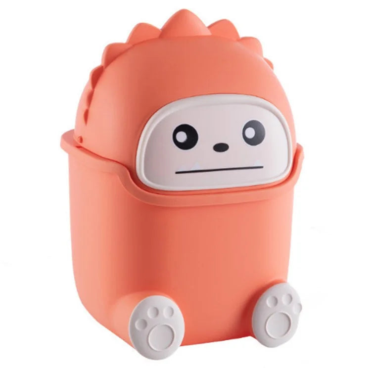 Cartoon Creative Flip Lid Desktop Trash Can Mini Home Office Garbage Bin