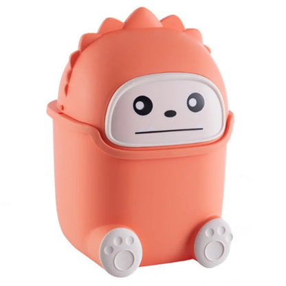 Cartoon Creative Flip Lid Desktop Trash Can Mini Home Office Garbage Bin