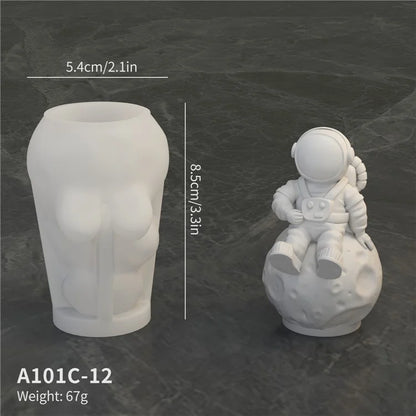 A101C-12 Astronaut Planet Shape DIY Silicone Fondant Mold Cake Decorating Tool (BPA Free, No FDA)