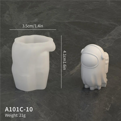A101C-10 Space Ghost Shape DIY Silicone Fondant Mold Cake Decorating Tool (BPA Free, No FDA)