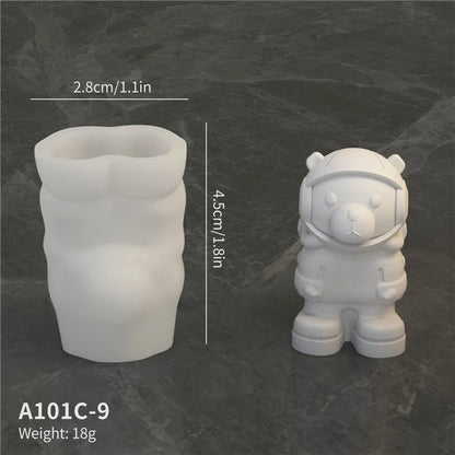 A101C-9 Space Bear Shape DIY Silicone Fondant Mold Cake Decorating Tool (BPA Free, No FDA)