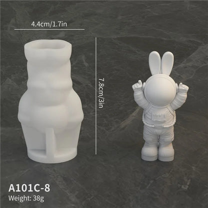 A101C- 8 Space Rabbit Shape DIY Silicone Fondant Mold Cake Decorating Tool (BPA Free, No FDA)