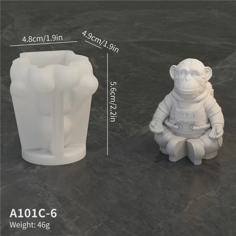 A101C-6 Space Monkey Shape DIY Silicone Fondant Mold Cake Decorating Tool (BPA Free, No FDA)
