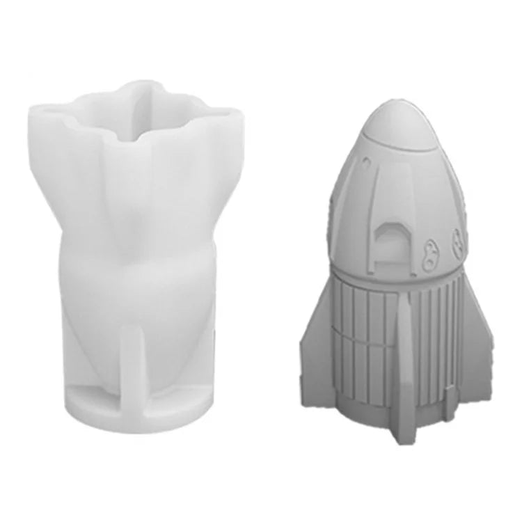 A101C-4 Rocket Head Shape Fondant Mold Space Theme Silicone DIY Cake Decorating Tool (BPA Free, No FDA)