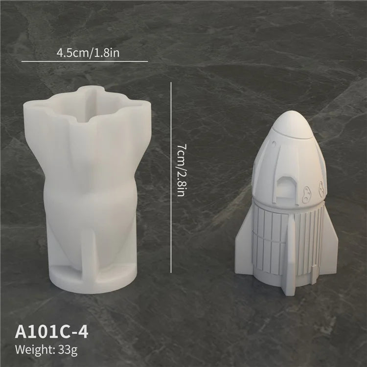 A101C-4 Rocket Head Shape Fondant Mold Space Theme Silicone DIY Cake Decorating Tool (BPA Free, No FDA)