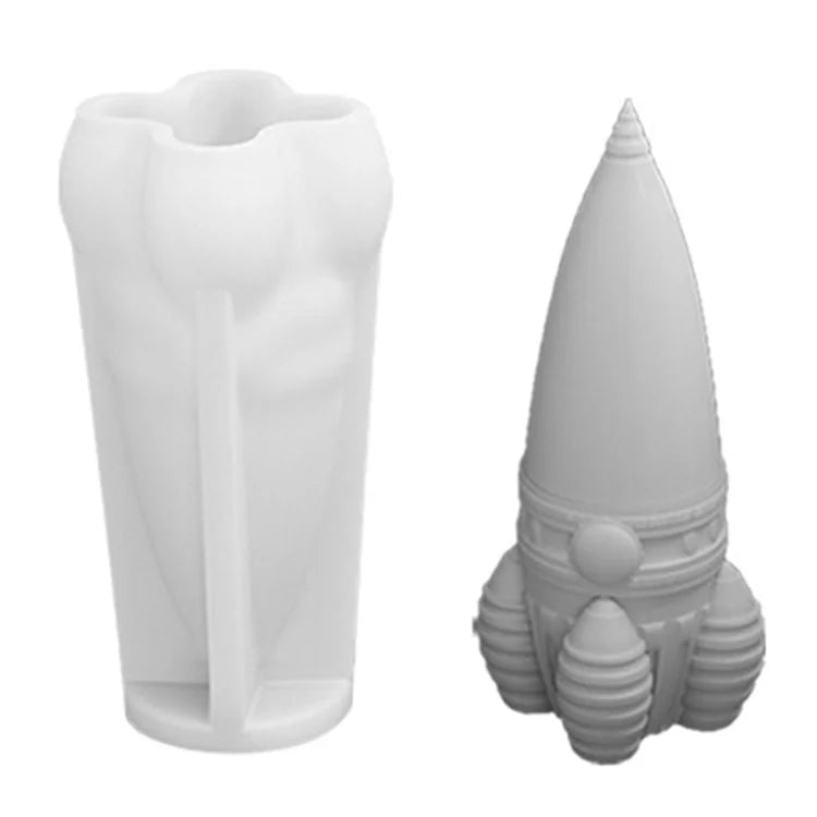 A101C-2 High Rocket Shape Fondant Mold Space Theme Silicone DIY Cake Decorating Tool (BPA Free, No FDA)
