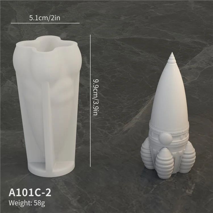 A101C-2 High Rocket Shape Fondant Mold Space Theme Silicone DIY Cake Decorating Tool (BPA Free, No FDA)