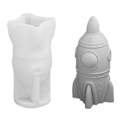 A101C-3 Medium Rocket Shape Fondant Mold Space Theme Silicone DIY Cake Decorating Tool (BPA Free, No FDA)