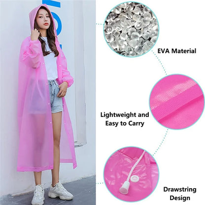 Portable Travel Adult Raincoat Thicken Outdoor Waterproof EVA Poncho, 18mm Thickness / Elastic Cuff