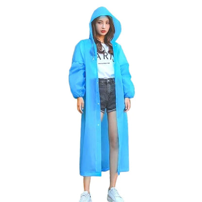 Portable Travel Adult Raincoat Thicken Outdoor Waterproof EVA Poncho, 18mm Thickness / Elastic Cuff