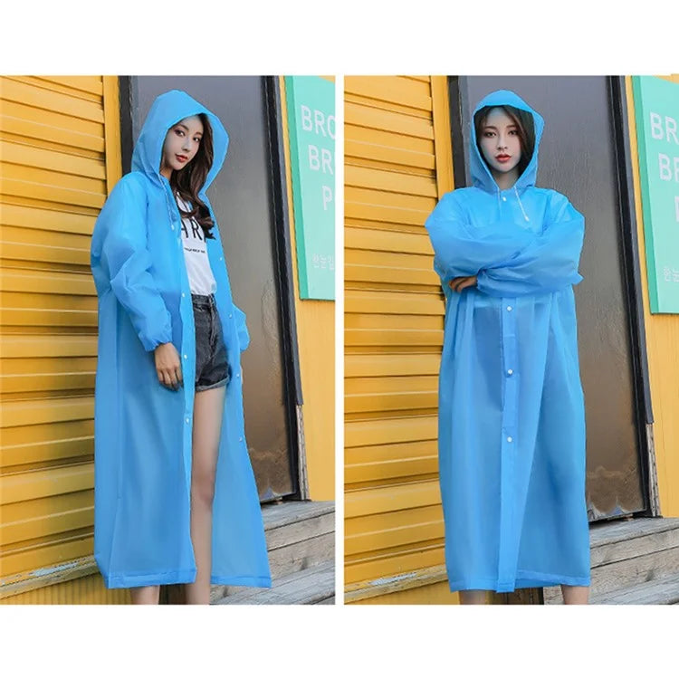 Portable Travel Adult Raincoat Thicken Outdoor Waterproof EVA Poncho, 18mm Thickness / Elastic Cuff