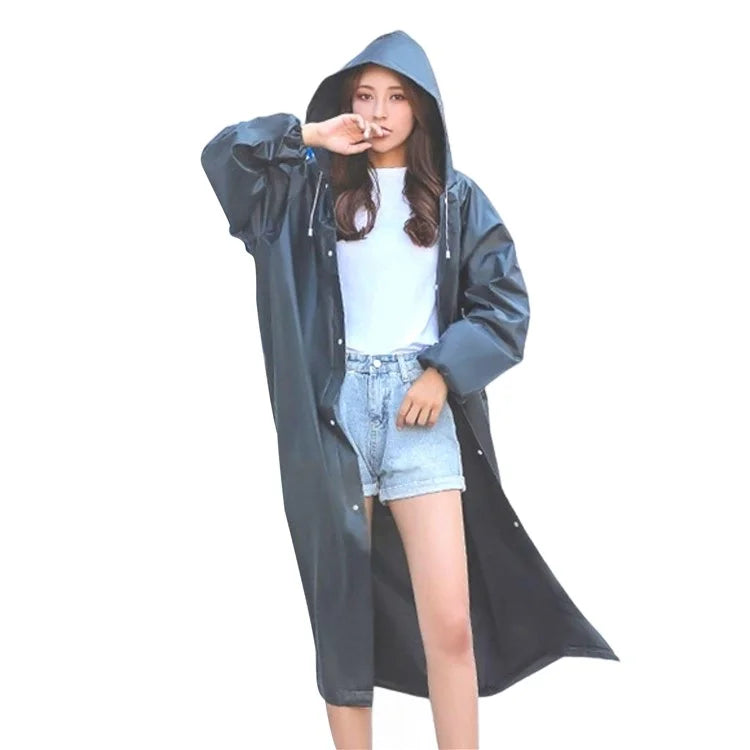 Portable Travel Adult Raincoat Thicken Outdoor Waterproof EVA Poncho, 18mm Thickness / Elastic Cuff