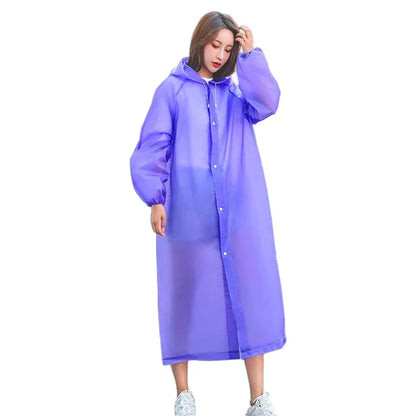 Portable Travel Adult Raincoat Thicken Outdoor Waterproof EVA Poncho, 18mm Thickness / Elastic Cuff