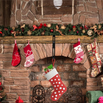 4Pcs Adjustable Christmas Stocking Hangers Non-Slip Iron Hooks for Fireplace / Table