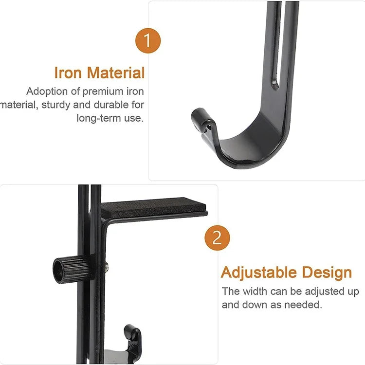 4Pcs Adjustable Christmas Stocking Hangers Non-Slip Iron Hooks for Fireplace / Table