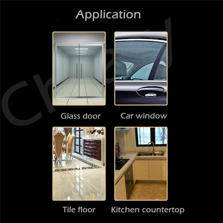 Stainless Steel Bathroom Glass Water Scraper Home Window Wiper Squeegee with Adhesive Hang Rack