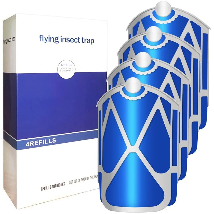 4Pcs Flying Insect Trap Refills for Zevo M364 Plug-In Light Indoor Fruit Fly Refill Cartridge Set