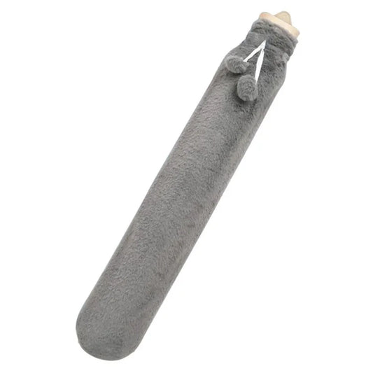 Long Strip 2L Hot Water Bottle Water Bag Fluffy Cover Warmer for Hand, Neck, Leg