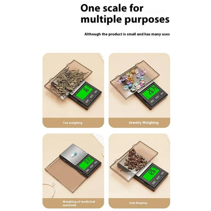 200g  /  0.01g 5 Units Portable Jewelry Scale Stainless Steel Small Electronic Digital Pocket Scale