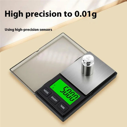 500g  /  0.01g 5 Units Portable Jewelry Scale Stainless Steel Small Electronic Digital Pocket Scale