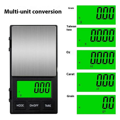 500g  /  0.01g 5 Units Portable Jewelry Scale Stainless Steel Small Electronic Digital Pocket Scale
