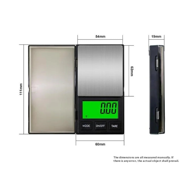 500g  /  0.01g 5 Units Portable Jewelry Scale Stainless Steel Small Electronic Digital Pocket Scale