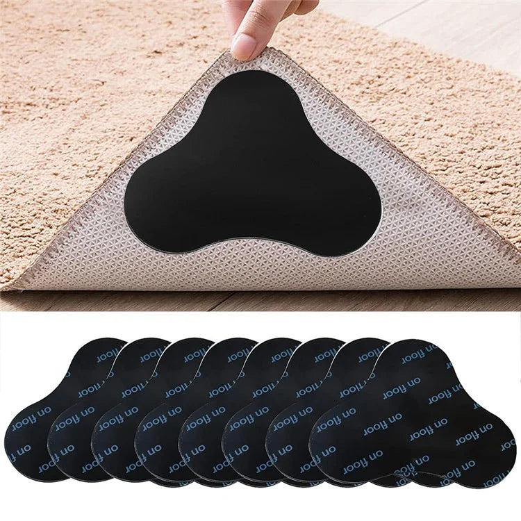 8Pcs 105x85mm Carpet Anti-Skid PU Sticker Floor Mat Anti-Slip Anti-Curling Fixing Stickers