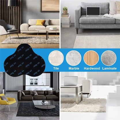 8Pcs 105x85mm Carpet Anti-Skid PU Sticker Floor Mat Anti-Slip Anti-Curling Fixing Stickers