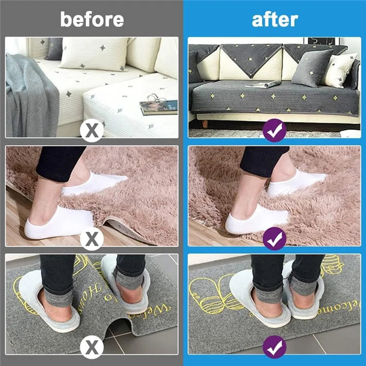 8Pcs 105x85mm Carpet Anti-Skid PU Sticker Floor Mat Anti-Slip Anti-Curling Fixing Stickers