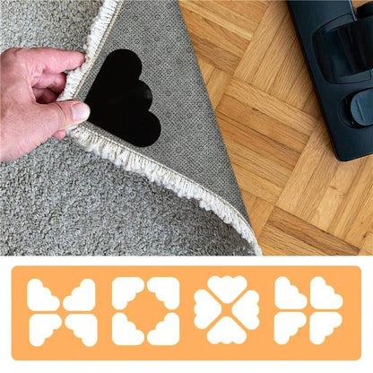 8Pcs 80mmx80mm Cloud Shape Carpet Anti-Skid PU Sticker Floor Mat Anti-Slip Anti-Curling Fixing Stickers