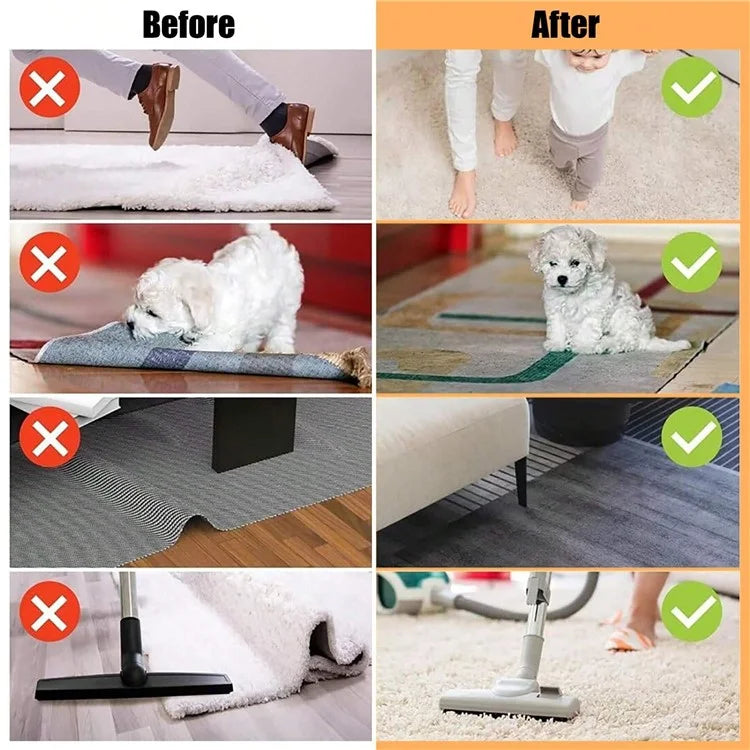 8Pcs 80mmx80mm Cloud Shape Carpet Anti-Skid PU Sticker Floor Mat Anti-Slip Anti-Curling Fixing Stickers