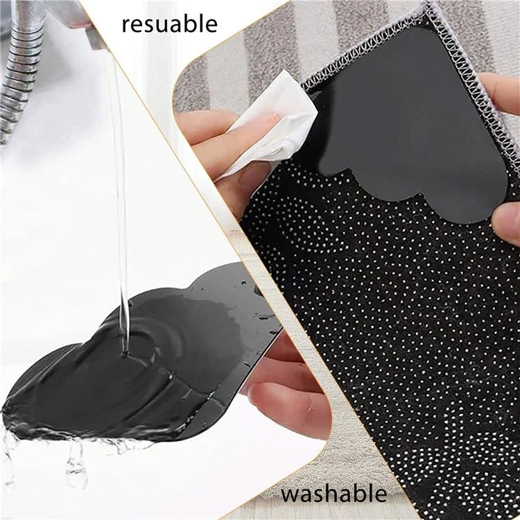 8Pcs 80mmx80mm Cloud Shape Carpet Anti-Skid PU Sticker Floor Mat Anti-Slip Anti-Curling Fixing Stickers