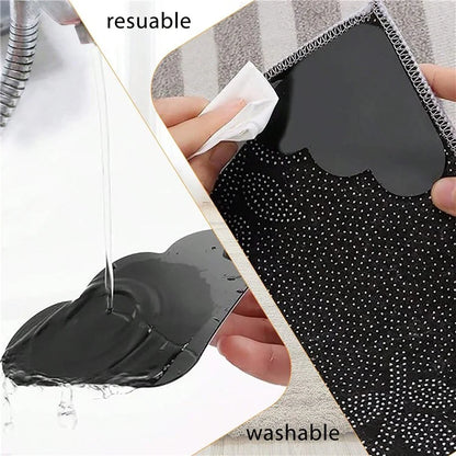 8Pcs 80mmx80mm Cloud Shape Carpet Anti-Skid PU Sticker Floor Mat Anti-Slip Anti-Curling Fixing Stickers