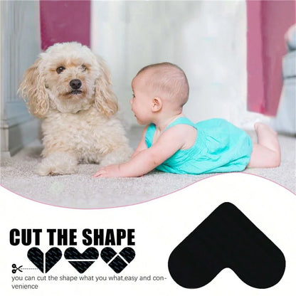8PCS Rug Pad Grippers Heart-Shaped PU Nano Non Slip Rug Pad Carpet Fixed Sticker, 80mm*80mm