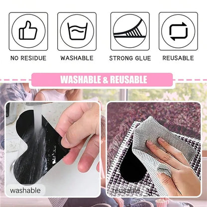 8PCS Rug Pad Grippers Heart-Shaped PU Nano Non Slip Rug Pad Carpet Fixed Sticker, 80mm*80mm