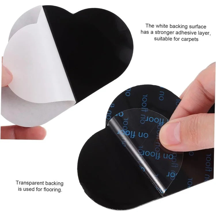 8PCS Rug Pad Grippers Heart-Shaped PU Nano Non Slip Rug Pad Carpet Fixed Sticker, 80mm*80mm