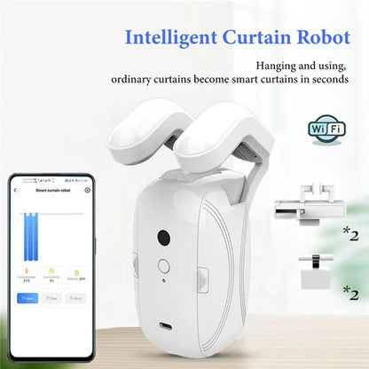 LY-1678-1 Auto Curtain Opener WiFi App Control Smart Curtain Robot with Timer (Single Opening, Rod)
