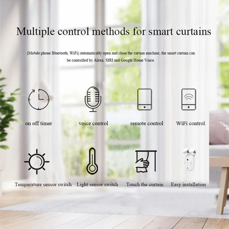 LY-1678-1 Auto Curtain Opener WiFi App Control Smart Curtain Robot with Timer (Single Opening, Rod)