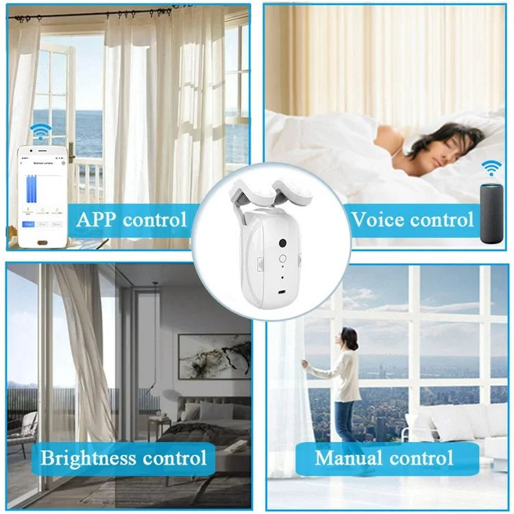 LY-1678-1 Auto Curtain Opener WiFi App Control Smart Curtain Robot with Timer (Single Opening, Rod)