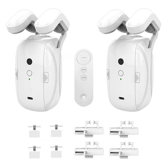 LY-1672 3-in-1 Smart Electric Curtain Robot Remote Control Auto Curtain Opener for U Rail, I Rail, Rod (Dual Opening)