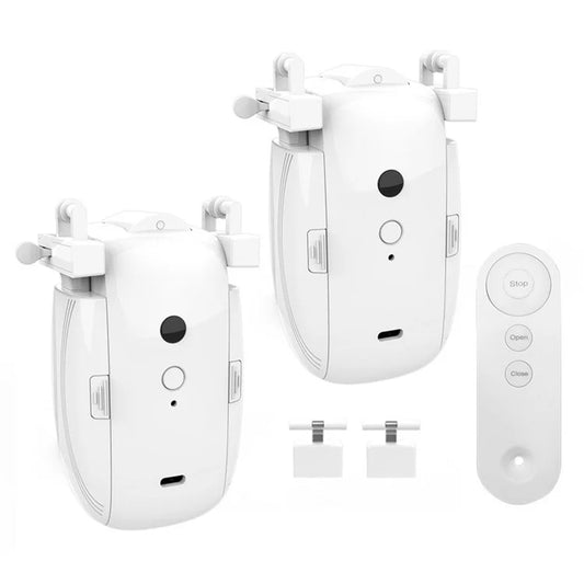LY-1672 2-in-1 Smart Curtain Robot Remote Control Electric Curtain Opener for U Rail, I Rail (Dual Opening)