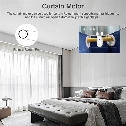 LY-1672 1Pc Tuya App Bluetooth Electric Curtain Motor Smart Home Roman Pole Track Automatic Curtain Controller