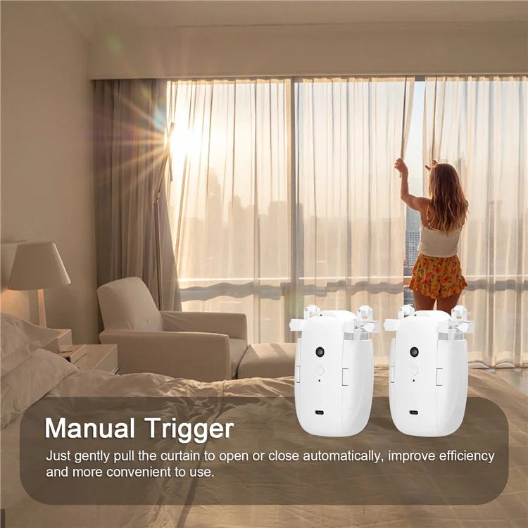 LY1668 1Pc Electric Curtain Motor Tuya App Bluetooth Automatic Curtain Controller for U / T Shape Track
