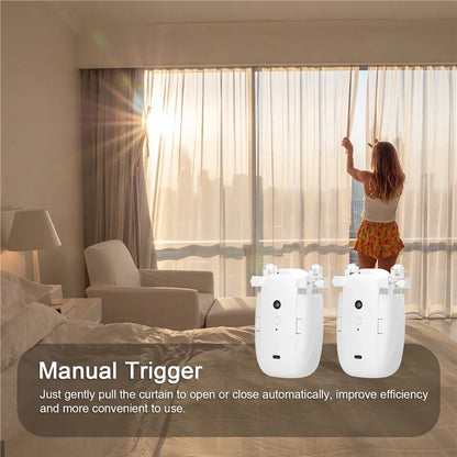 LY1668 1Pc Electric Curtain Motor Tuya App Bluetooth Automatic Curtain Controller for U / T Shape Track
